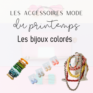 Look femme avec bijoux colorés printemps