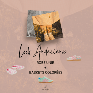 Look robe et vans gazelle baskets blanches ou colorées
