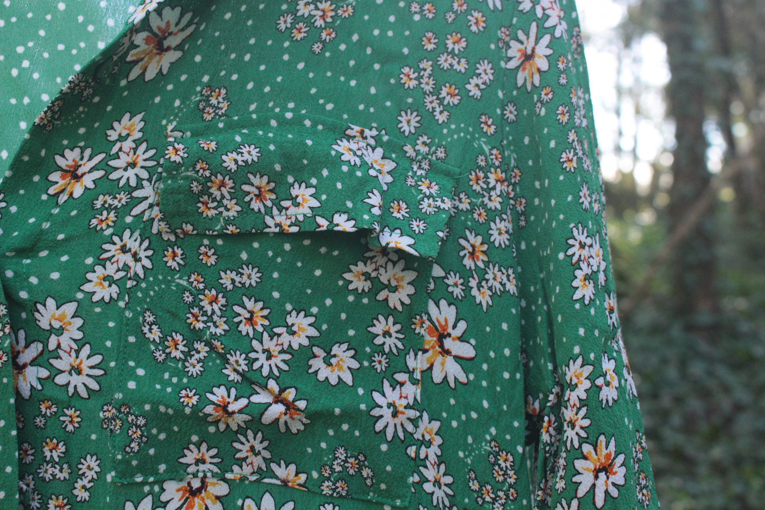 Robe midi chemise verte à pâquerette Fit & Flare Yessica Taille 44 – Image 2