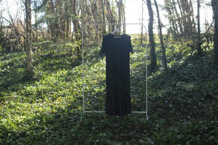 Robe midi noire à pois blancs fluide - Marks&Spencer collection - Taille M