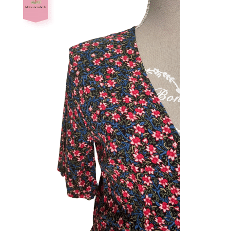 Robe portefeuille longue fleurie - Monoprix - Taille 36