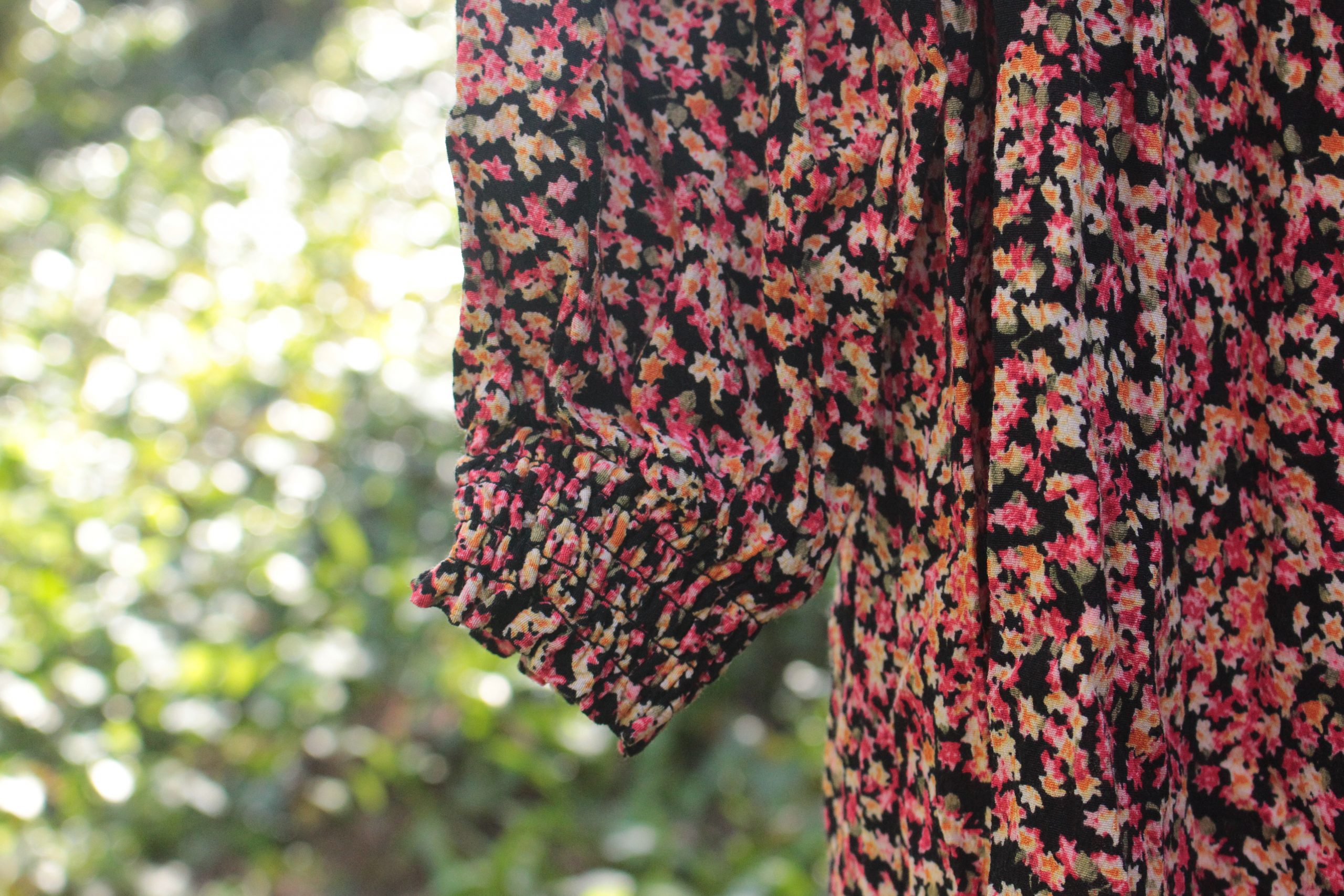 Robe longue bohème noire fleurie H&M Taille M – Image 2