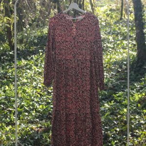 Robe longue bohème noire fleurie H&M  Taille M