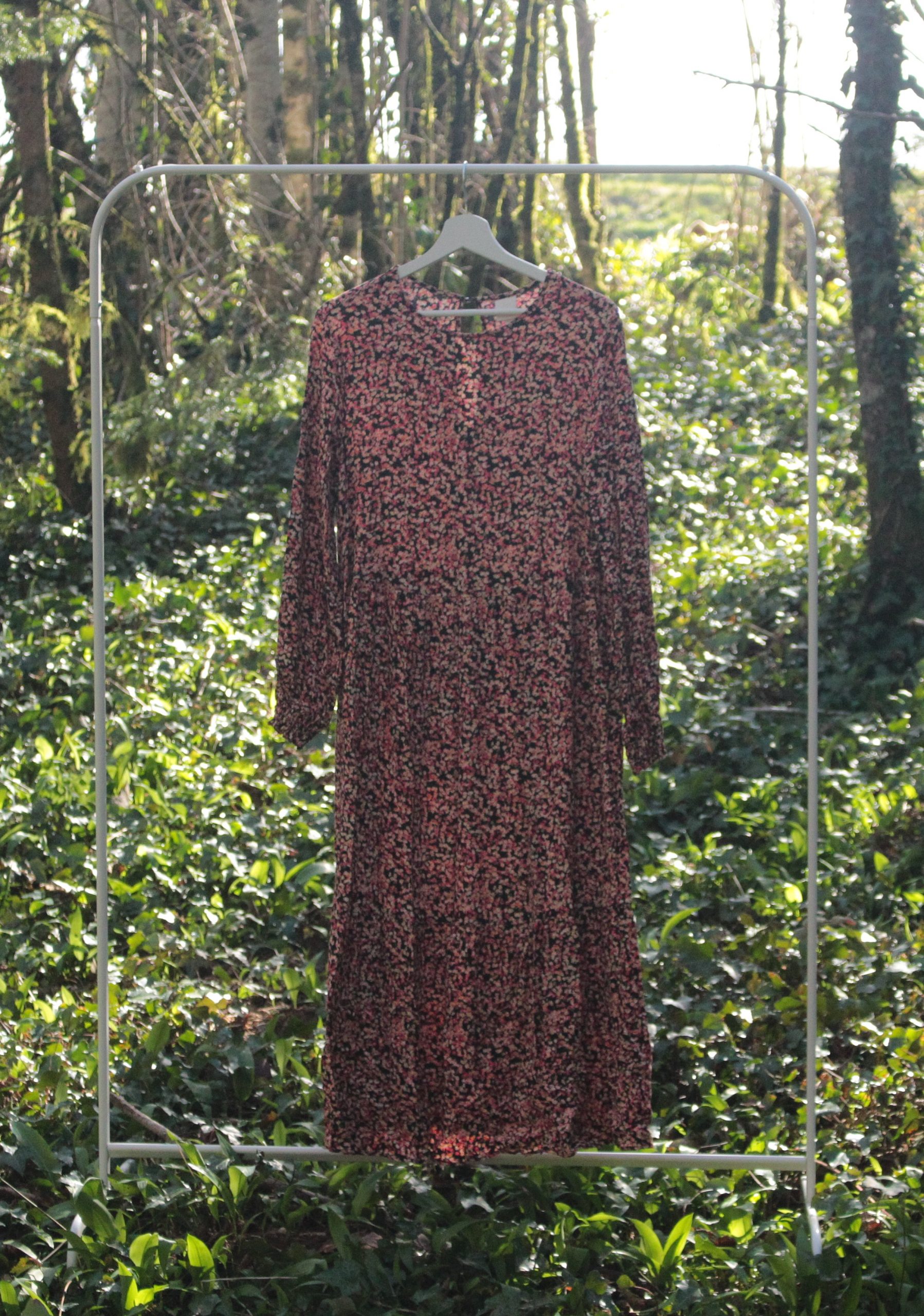 Robe longue bohème noire fleurie H&M Taille M