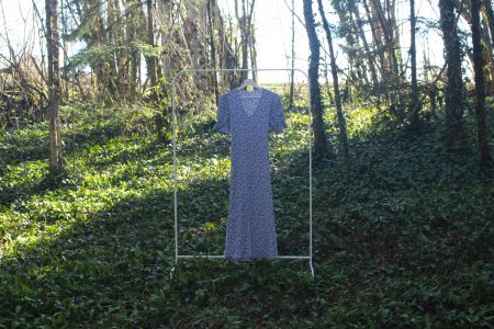 Robe fluide bleu ciel fleurie ajustable - Mango  Taille S
