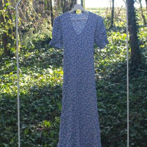 Robe fluide bleu ciel fleurie ajustable Mango Taille S