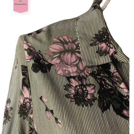 Robe longue fluide kaki fleurie - Vila - Taille S