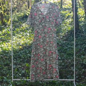 Robe fluide kaki fleurie Mango – Taille S