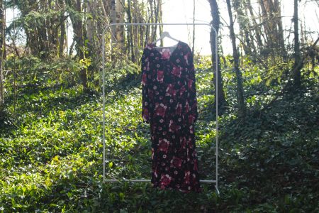 Robe fluide noire fleurie Kiabi - Taille - XXXL