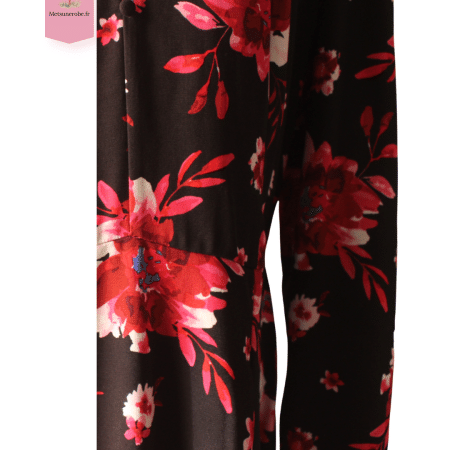Robe fluide noire fleurie Kiabi - Taille - XXXL