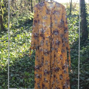 Robe chemise voile jaune fleurie Kiabi + jupon Taille XXXL