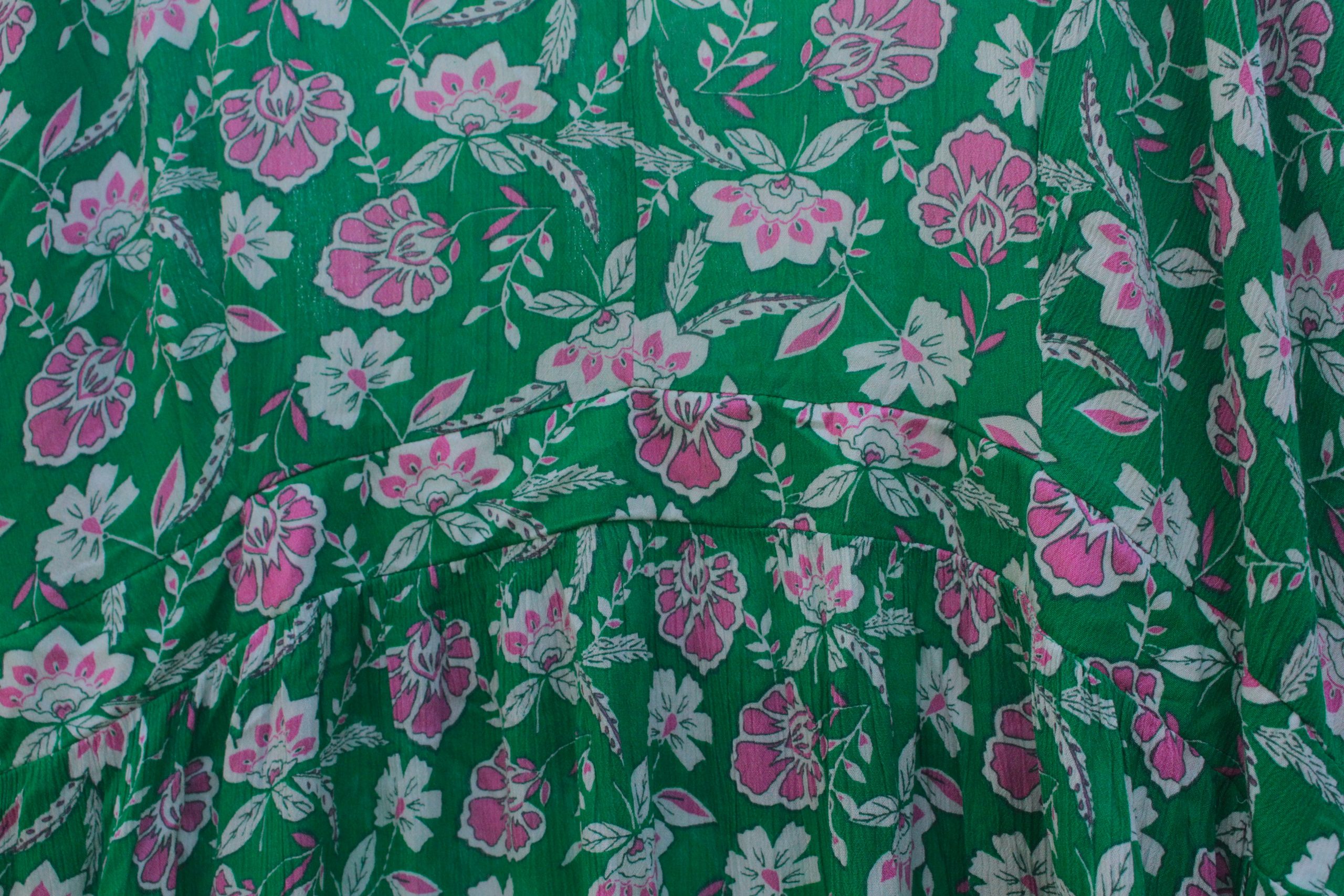 Robe fluide grande taille verte fleurie Kiabi Taille XXXL – Image 3