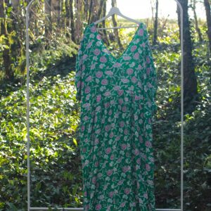 Robe fluide grande taille verte fleurie Kiabi Taille XXXL
