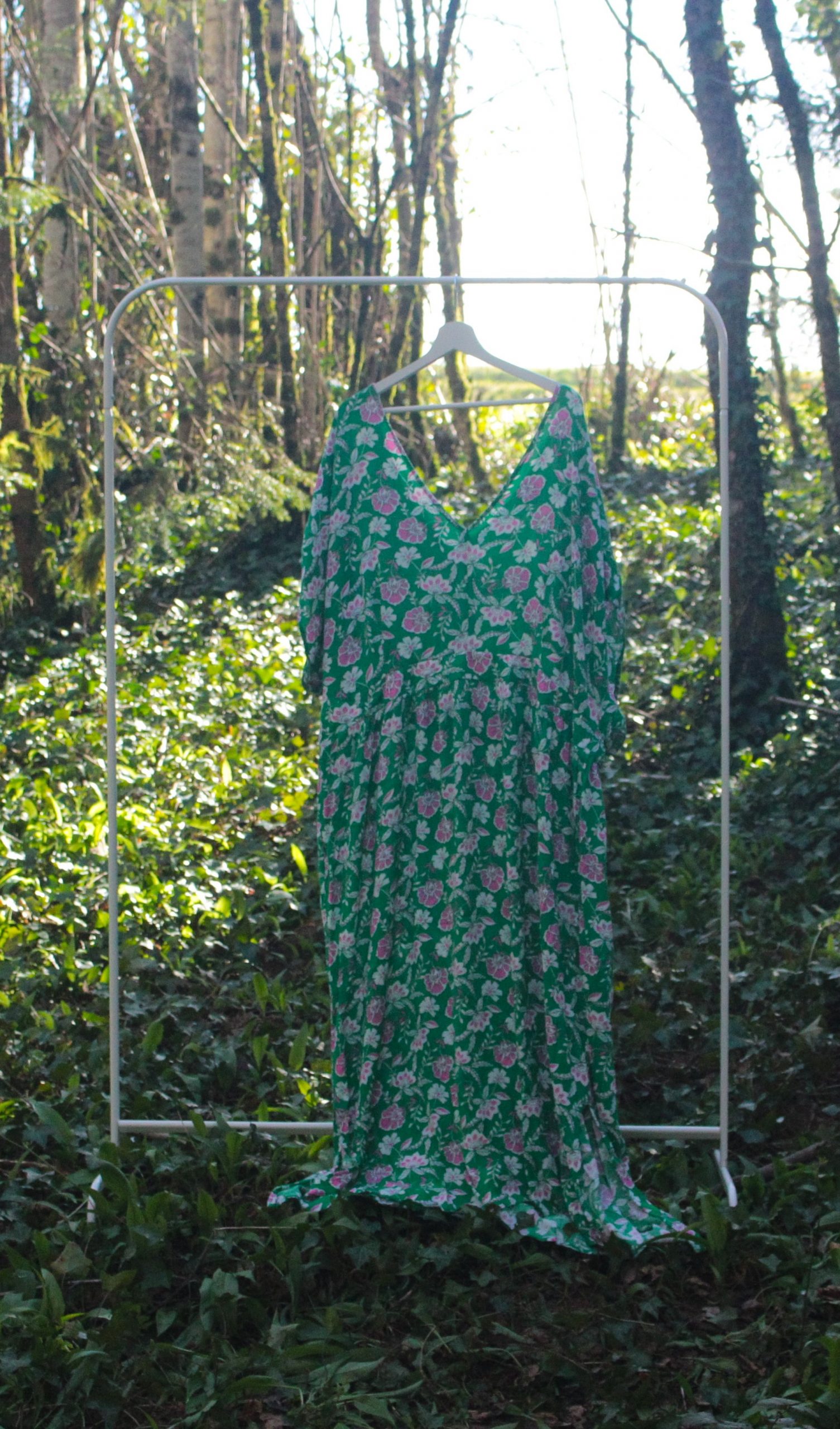 Robe fluide grande taille verte fleurie Kiabi Taille XXXL