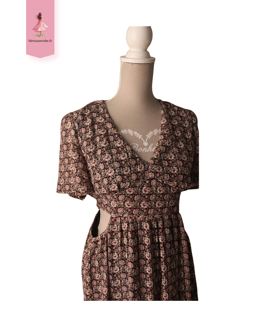 Robe longue voile fleurie - Majolica - Taille S