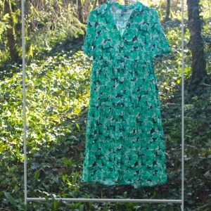 Robe chemise noire imprimé feuilles Etam taille S