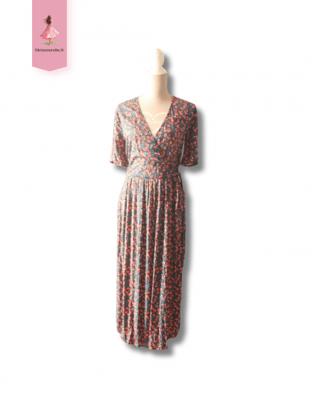 Robe portefeuille longue fleurie - Monoprix - Taille 36