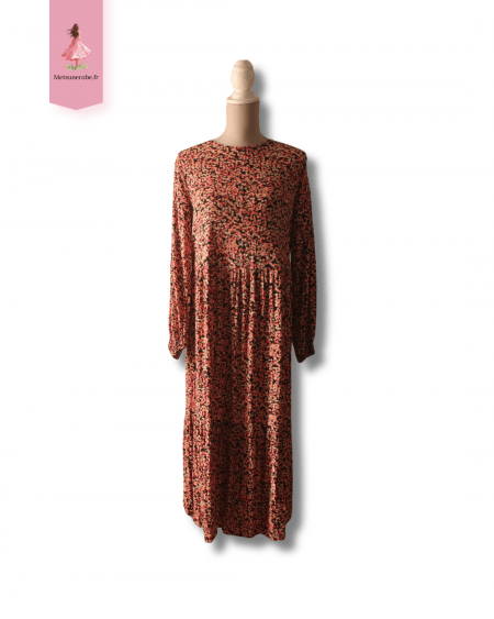 Robe longue bohème noire fleurie - H&M  Taille M