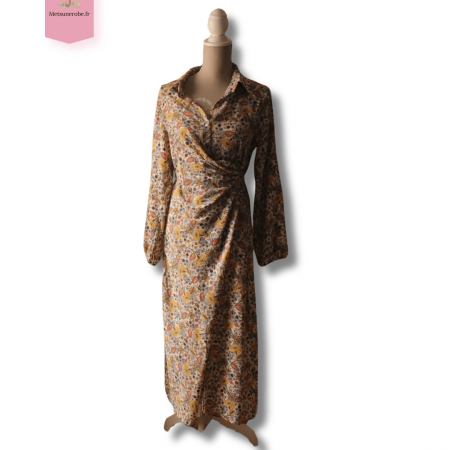 Robe portefeuille automnale fleurie - Bonobo - Taille L
