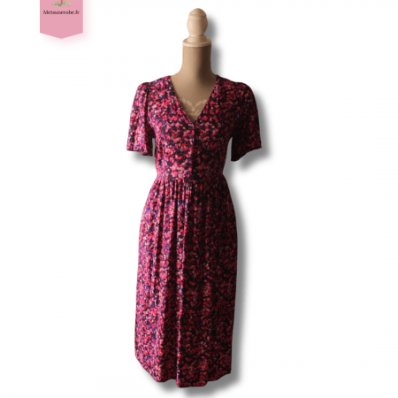 Robe courte noire fleurie - C&A – Taille M