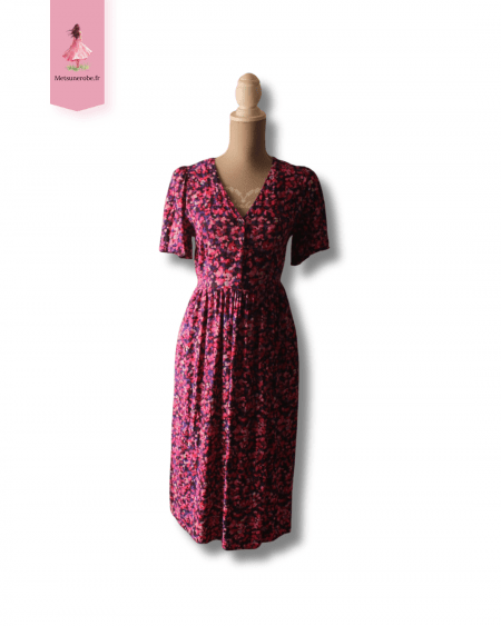 Robe courte noire fleurie - C&A – Taille M