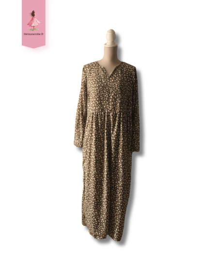 Robe longue droite kaki et écru - Kiabi - Taille XL