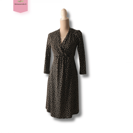 Robe grossesse noire imprimé blanc - H&M Mama - Taille S