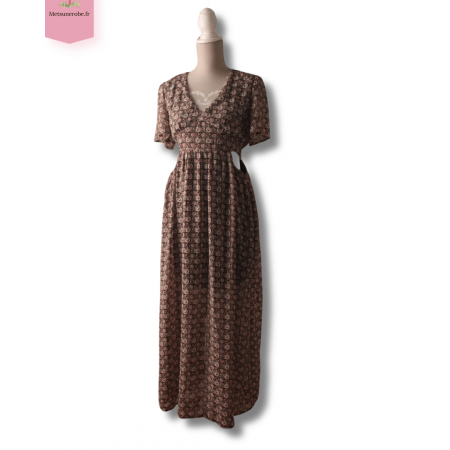 Robe longue voile fleurie - Majolica - Taille S