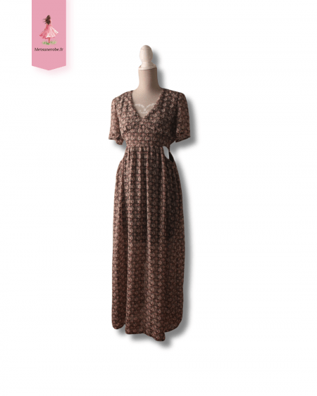 Robe longue voile fleurie - Majolica - Taille S