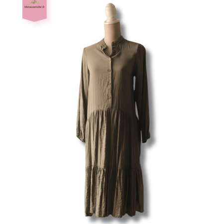 Robe kaki asymétrique fluide - Lefties -Taille S