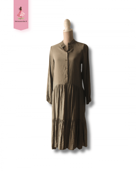 Robe kaki asymétrique fluide - Lefties -Taille S