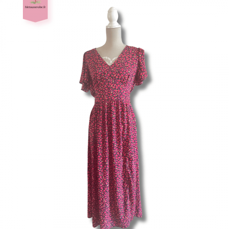 Robe longue noire imprimée fluide – In April 1986 – Taille M/L