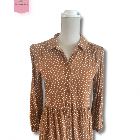 Robe chemise à pois blancs – MNG – Taille S