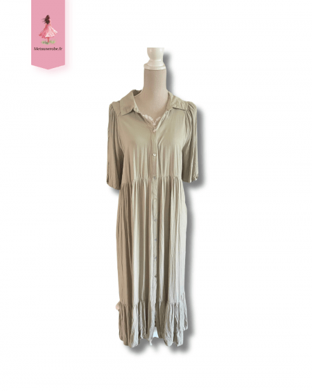 Robe chemise asymétrique vert pastel – Zara – Taille L