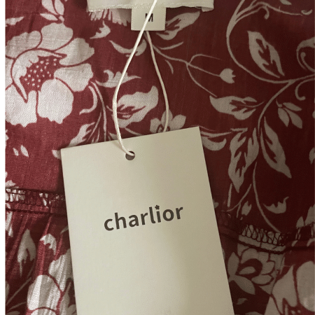 Robe longue fleurie bordeaux-brun – Charlior – Taille M