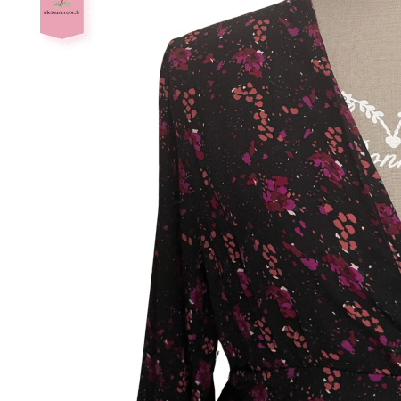 Robe longue fleurie noire – An’ge – Taille 2